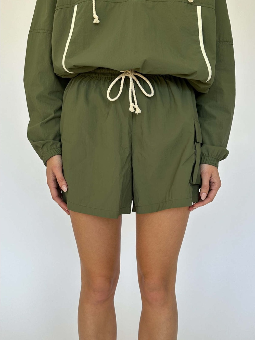 DONNI. Olive Nylon Short